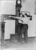[new York City Police Dept. Activities: Taking Bertillon Measurements--armspan] Image