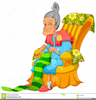 Clipart Old Lady Knitting Image