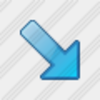 Icon Arrow Right Down Blue Image