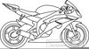Motorbike Clipart Black And White Image