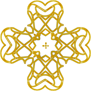 Golden Rounded Cross Outline Clip Art