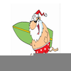 Surfing Santa Claus Clipart Image