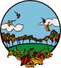 Fall Scene In A Circle Clip Art