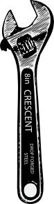 Adjustable Crescent Wrench Clip Art