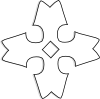 Shaded Heraldic Cross Outline Clip Art