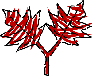 Two Red Leaves Clip Art