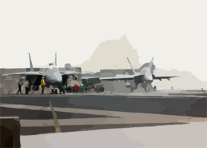 Carrier Air Wing 17 Aircraft Prepare For Launch. Clip Art