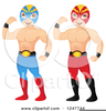 Masked Wrestlers Cartoon Image
