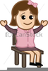 Girl Sitting Chair Clipart Image
