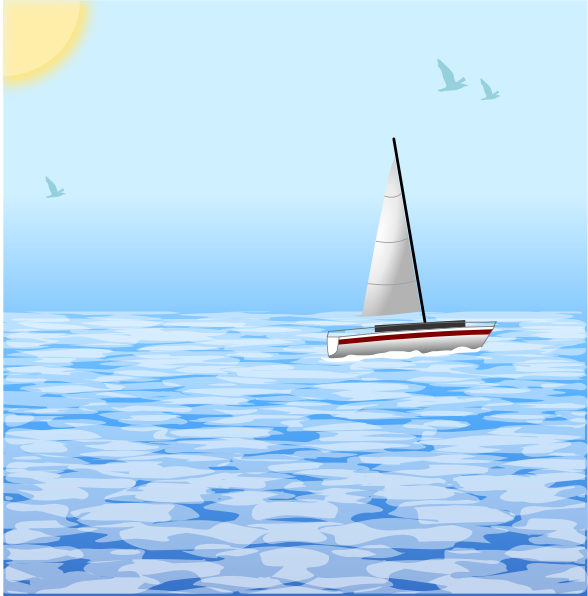 Sea Scene With Boat Clip Art at Clker.com - vector clip art online
