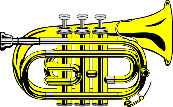 Pocket Trumpet B Flat (colour) Clip Art at Clker.com - vector clip art