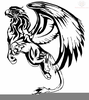 Celtic Dragon Griffin Black White Clipart Image