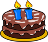 Cake With 2 Candles Clip Art