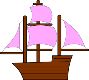 Pink Pirate Ship Clip Art
