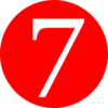 Red, Rounded,with Number 7 Clip Art