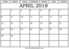 April Calendar Printable Image