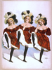 [three Dancing Women In Red Costumes And Feathers] Image