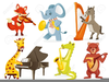 Animals Playing Musical Instruments Clipart Image