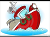 Santa On A Boat Clipart Image