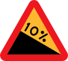 Downward Gradient Roadsign Clip Art