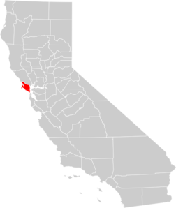 California County Map Marin County Highlighted Clip Art