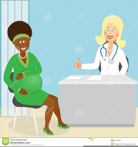 African American Pregnant Woman Clipart Image