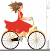 Girl Riding Bicycle Clipart Image