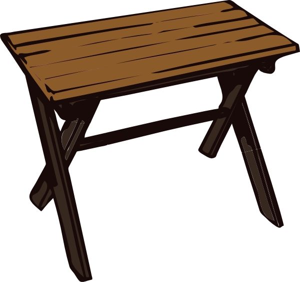 Collapsible Wooden Table Clip Art at Clker.com - vector ...