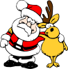 Santa And Reindeer Clip Art