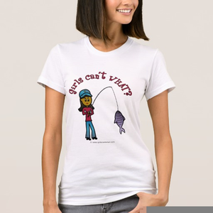 Girl Fishing Shirts Image