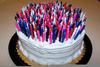Flaming Birthday Cake Clipart Image