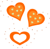 Valentine Orange Hearts Clip Art
