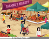 Market Scene Clipart Image