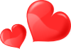 Two Glossy Hearts Clip Art