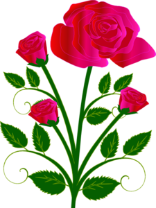 Pink Rose With Buds Clip Art