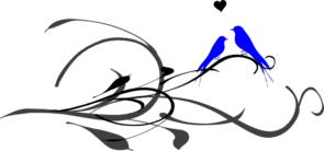 Love Birds On A Branch Clip Art