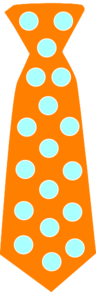 Orange Tie With Blue Polka Dots Clip Art