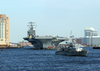 Uss George Washington (cvn 73) Passes By Downtown Norfolk During Her Transit Down The Elizabeth River. Image
