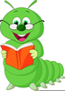 Reading Bookworm Clipart Image