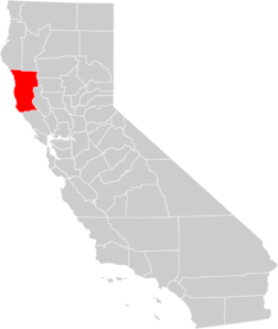 California County Map Mendocino County Highlighted Clip Art