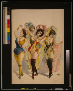 [women Wearing Brief Costumes, Holding Veils, With Feathers In Her Hair] Image