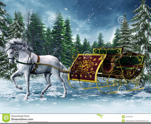 Free Christmas Horse Sleigh Clipart Image