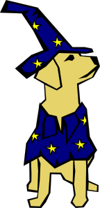 Dog 01 Drawn With Straight Lines (wizard Costume) Clip Art