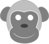 Dan Monkey Grey 100x86 Clip Art