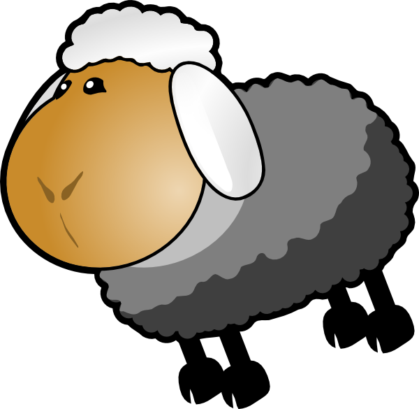 Sheep Dark Grey Yellow Clip Art at Clker.com - vector clip art online