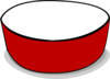 Crimson Red Empty Dog Bowl Clip Art