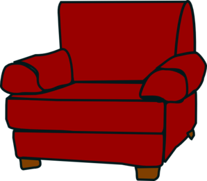 Crimson Red Armchair Clip Art