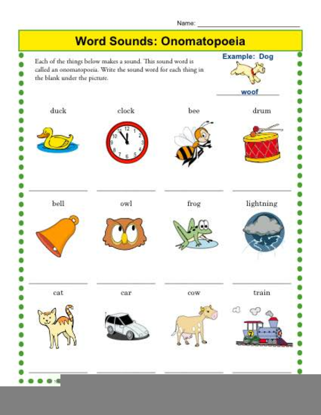 Onomatopoeia Worksheets Free Images At Clker Vector Clip Art 