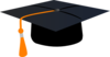 Graduation Hat With Orange Tassle Clip Art