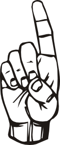 Sign Language D Finger Pointing Clip Art